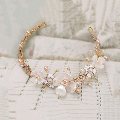 Pulmapeakate Pärlkristallpeapael Pruudijuuksed Aksessuaarid Peakate Naiste Käsitsi valmistatud Tiara Pulmajuukseehted Ehted