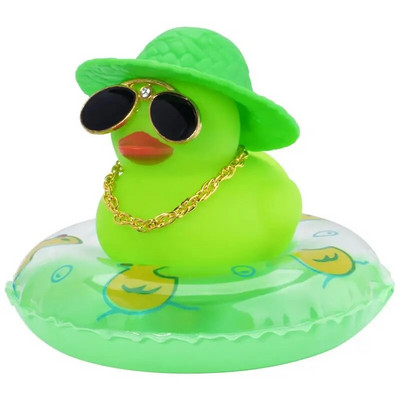 Πολύχρωμο καουμπόικο καπέλο τζέντλεμαν Καπέλο αυτοκινήτου Λαστιχένια πάπια Διακοσμήσεις ταμπλό στολίδι Χαριτωμένα εσωτερικά αξεσουάρ Πάπια με δαχτυλίδι