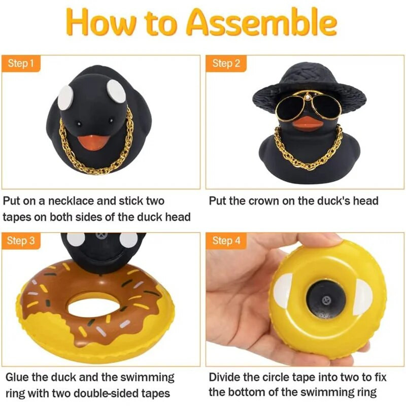 Πολύχρωμο καουμπόικο καπέλο τζέντλεμαν Καπέλο αυτοκινήτου Λαστιχένια πάπια Διακοσμήσεις ταμπλό στολίδι Χαριτωμένα εσωτερικά αξεσουάρ Πάπια με δαχτυλίδι