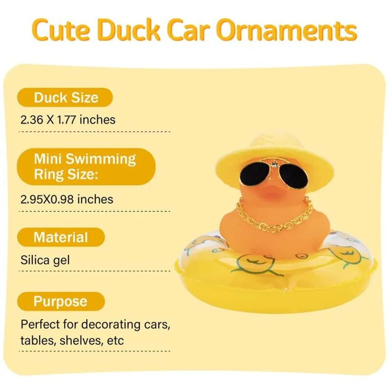 Πολύχρωμο καουμπόικο καπέλο τζέντλεμαν Καπέλο αυτοκινήτου Λαστιχένια πάπια Διακοσμήσεις ταμπλό στολίδι Χαριτωμένα εσωτερικά αξεσουάρ Πάπια με δαχτυλίδι