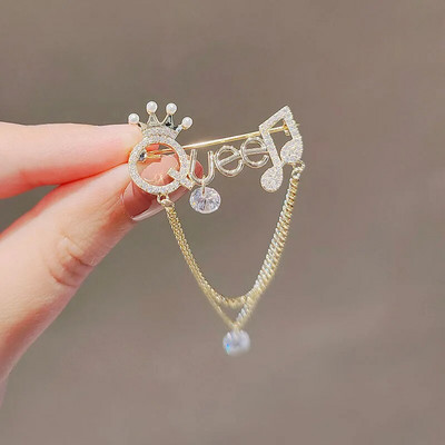 Kalnų krištolinio akmens karalienės sagės moterims karūnos raidžių vakarėlis biuro sagės smeigtukai 2022 m. papuošalų dovanos