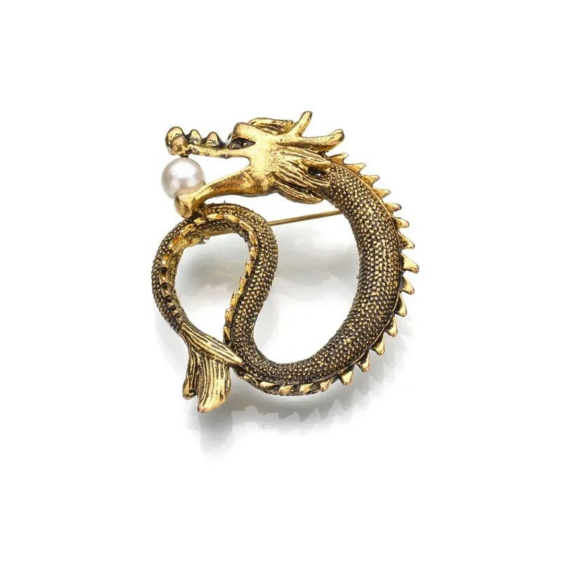 Pin Badge Retro Euroopa ja Ameerika tippklassi meesteülikonnad Vintage rinnamärgi pross Ehted sulamist Dragon Totem Pross