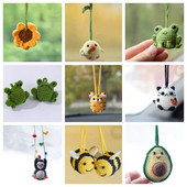 Uus käsitsi kootud auto riidepuu päevalill tahavaatepeegel auto riidepuu kootud villane loominguline ripats