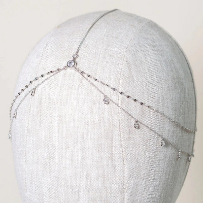 Stonefans Mood Boho kristallist peakett pulmajuukseaksessuaarid Elegantne peakate Bling Pruudi otsmikukett India ehted