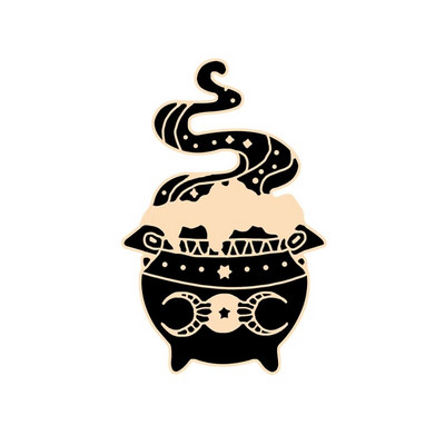 Witches Punk Must emailnõelad Maagiline Müts Ahju Kuu Kass Pross Seljakott Denim Reväärinõel Märk Tume gooti peoehted Kingitus