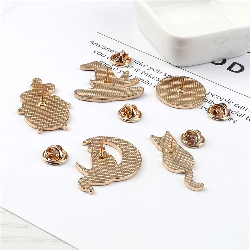 Witches Punk Must emailnõelad Maagiline Müts Ahju Kuu Kass Pross Seljakott Denim Reväärinõel Märk Tume gooti peoehted Kingitus