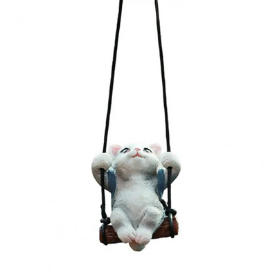 1 rinkinys Creative Swing Cat kvapiųjų medžiagų su Aromaterapijos kuprinės dervos Swing Cat automobilio galinio vaizdo veidrodžio pakabuko interjero priedais