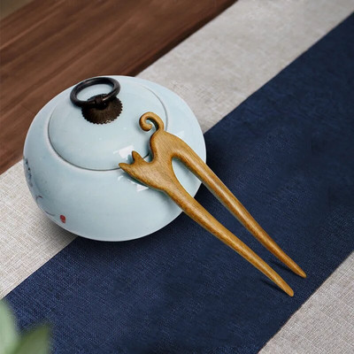 Käsitsi valmistatud puidust juuksenõelad ja -klambrid ripats Fox Styling juuksepulgad Fork Vintage juuste aksessuaarid naistele tüdrukutele pikkade juuste hoidja