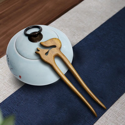 Käsitsi valmistatud puidust juuksenõelad ja -klambrid ripats Fox Styling juuksepulgad Fork Vintage juuste aksessuaarid naistele tüdrukutele pikkade juuste hoidja