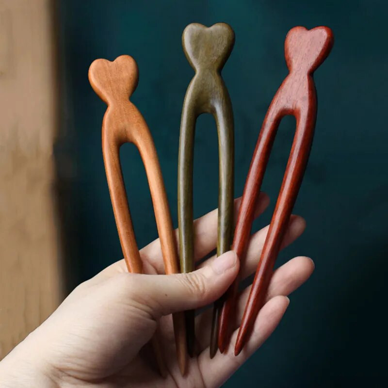 Käsitsi valmistatud puidust juuksenõelad ja -klambrid ripats Fox Styling juuksepulgad Fork Vintage juuste aksessuaarid naistele tüdrukutele pikkade juuste hoidja