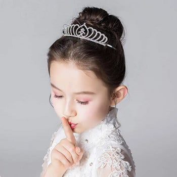 Принцеса Кристални диадеми и корони Лента за глава Детски момичета обичат булчински абитуриентски бал Корона Аксесоари за сватбено парти Бижута за коса