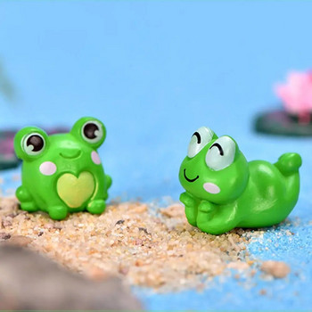 6 бр. Сладка жаба, животно, миниатюрна приказна градинска украса Направи си сам стъклен декор Малка фигурка Статуя Модел Занаятчийска декорация на дома