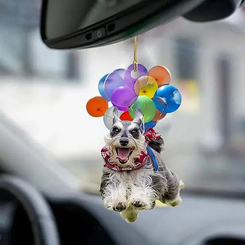 2D кола Цветно кученце Висящ балон Висящ орнамент Автоматично огледало за обратно виждане Висящи декорации Автомобили Интериорни аксесоари