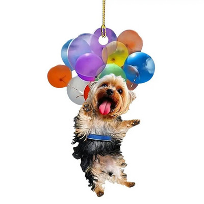 2D auto värviline kutsika õhupalli ripats rippuv ornament Auto tahavaatepeegel rippuv kaunistused autod interjööri tarvikud