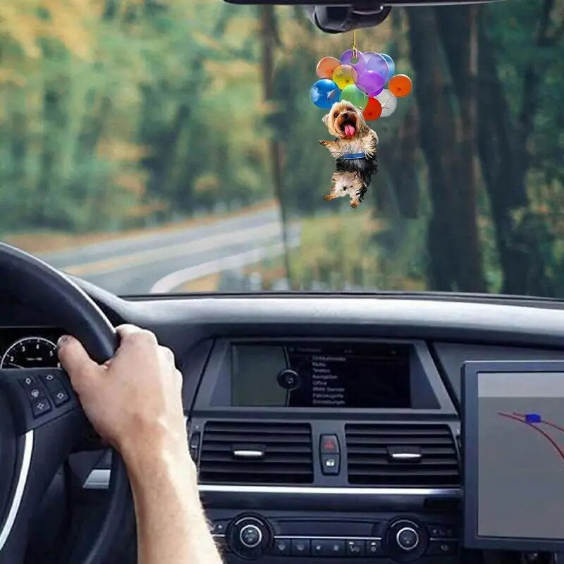 2D auto värviline kutsika õhupalli ripats rippuv ornament Auto tahavaatepeegel rippuv kaunistused autod interjööri tarvikud