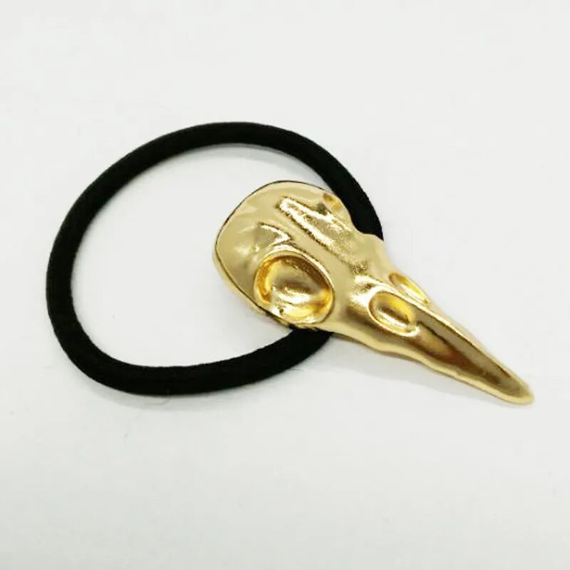 Punk gooti metallist Crow Skull juuksepael poni sabahoidja elastne juuksenöör lips peakatted naiste aksessuaarid