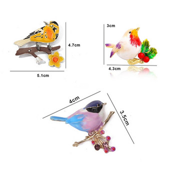 Многоцветна игла за брошка за птици, висококачествени емайлирани брошки с животни за жени, момичета, парти, ежедневни игли за шалове, новогодишни бижута, подарък