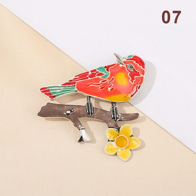 Mitmevärviline lind prossinõel Kvaliteetne emailiga loomaprossid naistele tüdrukutele igapäevaseks salli ülikonna nööpnõelad uusaasta ehted kingitus