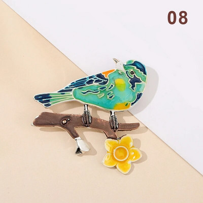 Mitmevärviline lind prossinõel Kvaliteetne emailiga loomaprossid naistele tüdrukutele igapäevaseks salli ülikonna nööpnõelad uusaasta ehted kingitus