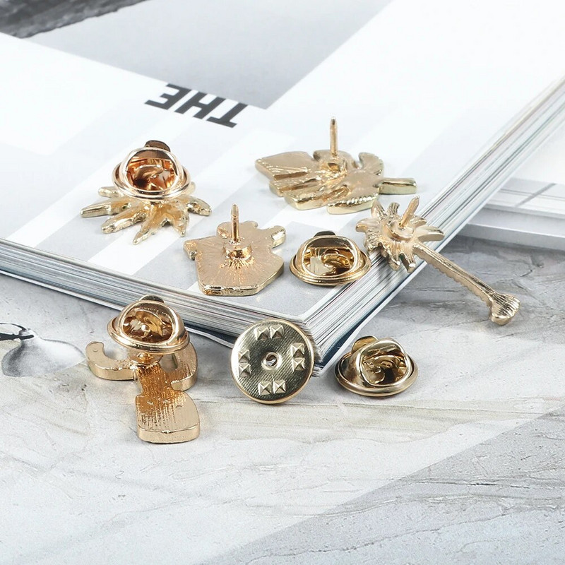 Armas märk Taim pottidega krae Kinga huuled emailiga pross kookospuu kaktus lehed dekoratiivsed rõivad multifilmi nööpnõelad märk