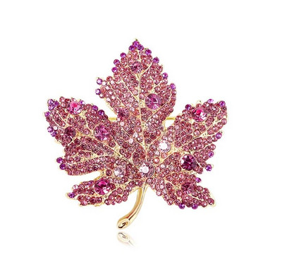 Rhinestone Red Χρώμα Σφενδάμι καρφίτσα Vintage Μπλε φύλλο σφενδάμου Κρυστάλλινο κρεμαστό στρας Γυναικεία καρφίτσα καρφίτσα κορσάζ Αξεσουάρ Δώρο