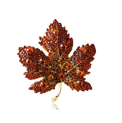 Rhinestone Red Χρώμα Σφενδάμι καρφίτσα Vintage Μπλε φύλλο σφενδάμου Κρυστάλλινο κρεμαστό στρας Γυναικεία καρφίτσα καρφίτσα κορσάζ Αξεσουάρ Δώρο