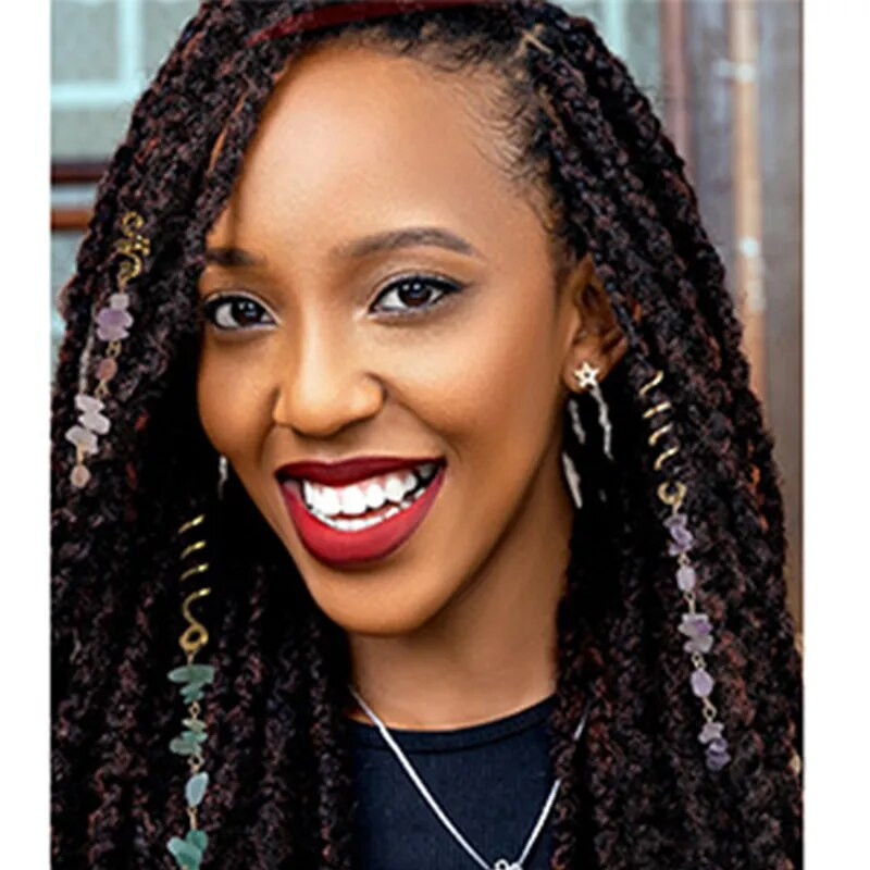 Mada Dangle Dredlock Karoliukai Papuošalai Krištoliniai Akmenys Pinti Plaukai Papuošalai Dredai Rankovės Dredų Priedai Etniniai galvos apdangalai