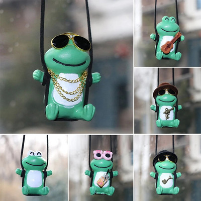 Anime Gypsum Swing Frog Εσωτερική Διακόσμηση Αυτοκινήτου Χαριτωμένο μενταγιόν βάτραχος για διακόσμηση καθρέφτη αυτοκινήτου οπισθοπορείας Αξεσουάρ αυτοκινήτου Εσωτερικό