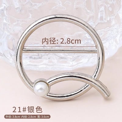 Marškinėliai Hem Mazguoti sagė Žiedas Drabužiai Aksesuarai Mados Perlas Juosmuo Metalinis Kampas Surištas Užsegimas Šilkinis Šalikas Marškinių sagtys