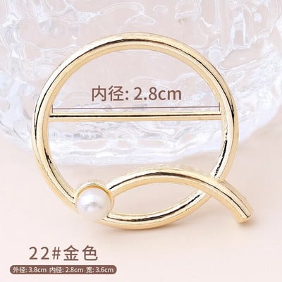 Marškinėliai Hem Mazguoti sagė Žiedas Drabužiai Aksesuarai Mados Perlas Juosmuo Metalinis Kampas Surištas Užsegimas Šilkinis Šalikas Marškinių sagtys