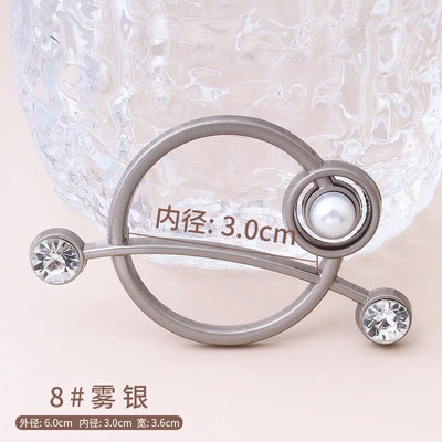 Marškinėliai Hem Mazguoti sagė Žiedas Drabužiai Aksesuarai Mados Perlas Juosmuo Metalinis Kampas Surištas Užsegimas Šilkinis Šalikas Marškinių sagtys