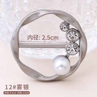 Marškinėliai Hem Mazguoti sagė Žiedas Drabužiai Aksesuarai Mados Perlas Juosmuo Metalinis Kampas Surištas Užsegimas Šilkinis Šalikas Marškinių sagtys