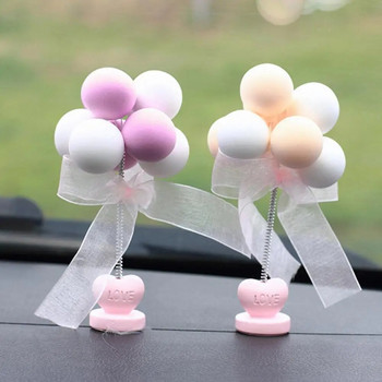 Στολίδια αυτοκινήτου Κουνώντας μπαλόνι Διακόσμηση ταμπλό αυτοκινήτου με άνοιξη Κουνώντας το κεφάλι Παιχνίδια Bobblehead Ροζ αξεσουάρ αυτοκινήτου για γυναίκες κορίτσια Δώρα