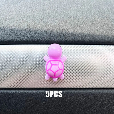 5PCS Mini bruņurupuča automašīnas salona apdare Jauki miniatūra ornamenti, auto paneļa atpakaļskata spoguļa apdare, automašīnu piederumi