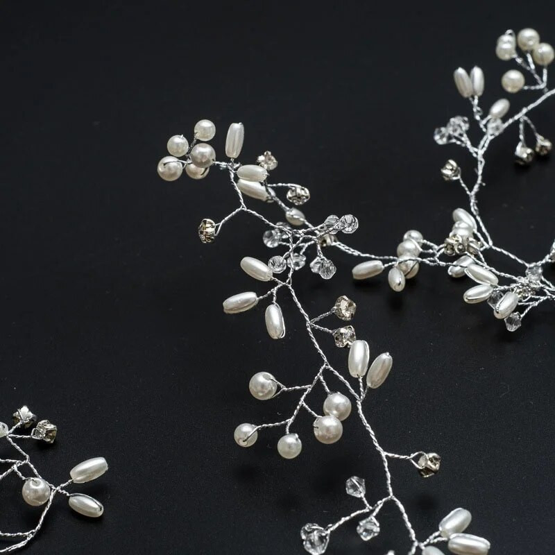 Pulmakristallpärlitest peapael Pruudi viinapuu juuste aksessuaarid Kroonipeakate Naiste juuksevöö kaunistused Käsitsi valmistatud peakatte ehted