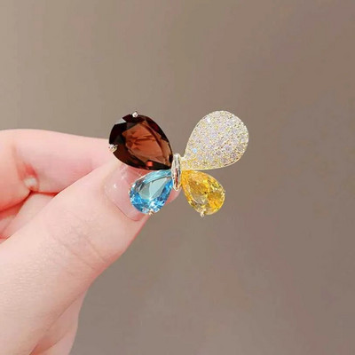 Uus pärlikivist pärgiga liblikpross naistele Barokne trendikas elegantne ringikujuline lehtedega pross, peo pulmakingitus