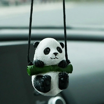 Декорирайте неабразивни аксесоари за кола с висулка с висулка Panda Branch Panda Swing