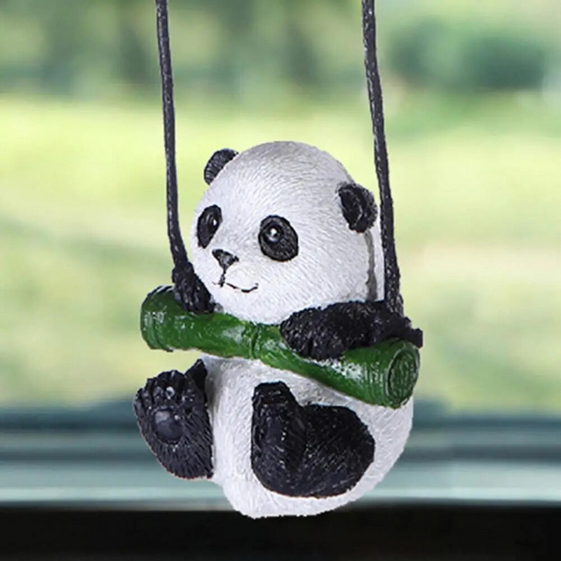 Papuoškite neabrazyvinius automobilio filialo „Panda Swing Pendant“ automobilio priedus