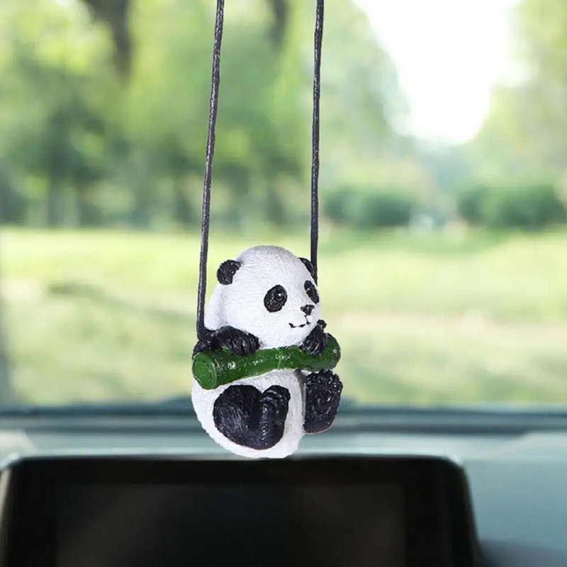 Papuoškite neabrazyvinius automobilio filialo „Panda Swing Pendant“ automobilio priedus