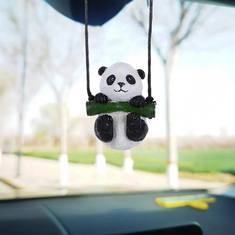 Papuoškite neabrazyvinius automobilio filialo „Panda Swing Pendant“ automobilio priedus