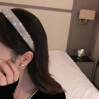 FYUAN Блестящи ленти за глава със кристали Сребърни ленти за коса Шапки за жени Аксесоари за коса Бижута Подаръци