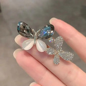 Temperamenta Opāla kristāla Divu tauriņu sakta sievietēm Modes Piespraudes Piespraudes Rotaslietas Ballīte Kāzu Apģērbi Aksesuāri Dāvanas