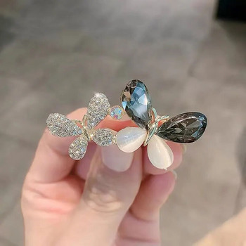 Ιδιοσυγκρασία Opal Crystal Two Butterfly Καρφίτσα για γυναίκες Μόδα καρφίτσες Pin Κοσμήματα για πάρτι γάμου Αξεσουάρ ρούχα Δώρα