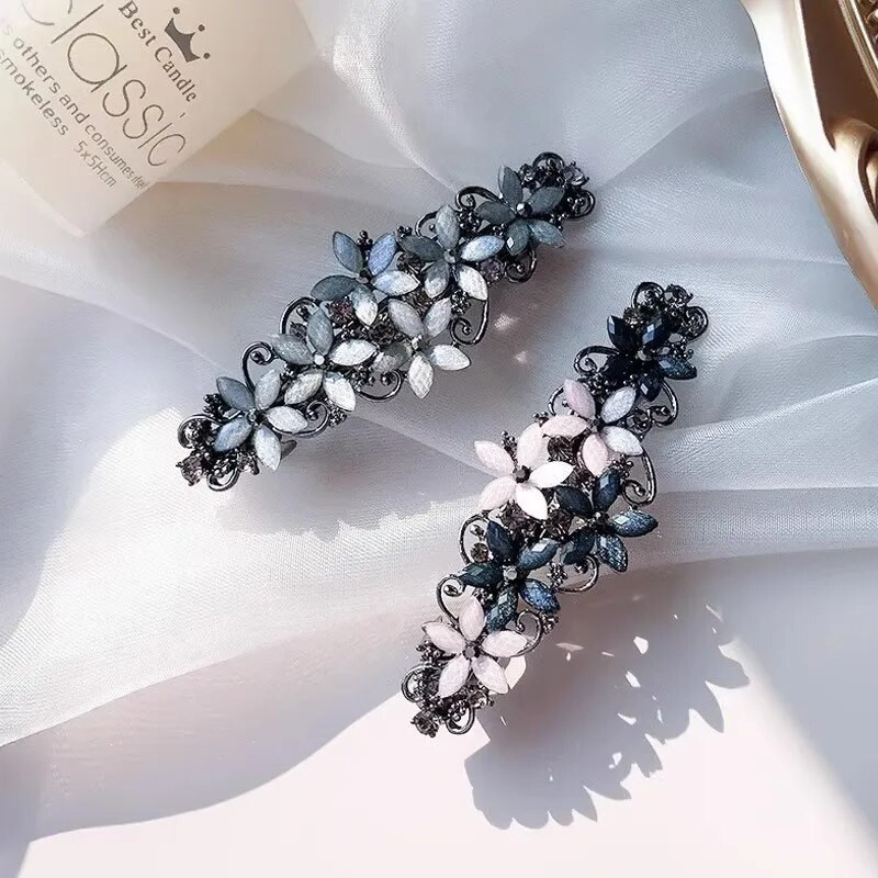 Uus Korea versioon kristalllilledest kevadjuuksenõelast elegantsest kivist metsiku hobusesaba juuksenõelaga naiste juuksenõeladest