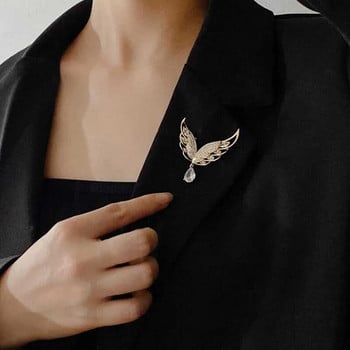 Πολυτελείς καρφίτσες Angel Wings Rhinestone για γυναίκες Κρυστάλλινο κρεμαστό καρφίτσα Waterdrop Καρφίτσα για πάρτι Αξεσουάρ για ρούχα γάμου Κοσμήματα