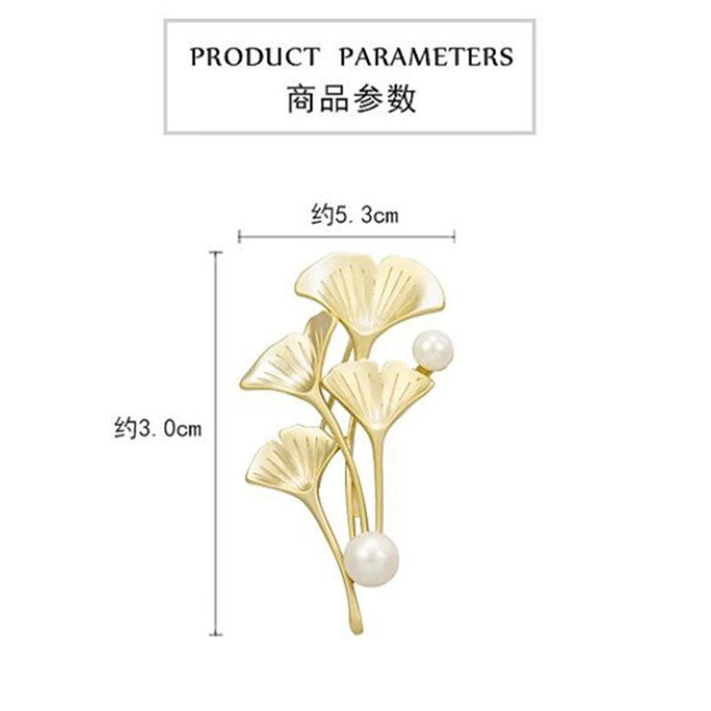 Mood Ginkgo Biloba Vintage kullavärvi prossnõelad Kristallid pärlililled prossid pulmapeo eheteks 2023