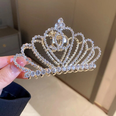 FYUAN Korea stiilis õõnsa krooni kujuga juukseküüned Naistele mõeldud pärlikividest klambrid klambrid peakatted, tüdrukute ehted