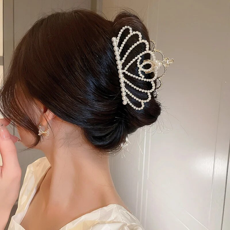 FYUAN Korea stiilis õõnsa krooni kujuga juukseküüned Naistele mõeldud pärlikividest klambrid klambrid peakatted, tüdrukute ehted