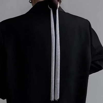 FYUAN Fashion Hõbeda värvi kett Juuksenõelad Naiste Punutis Peapael Pikk Tutt DIY Juukserõivad Aksessuaarid Statement Ehted