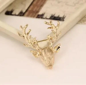 Tipptasemel trendikas pross põdrapea nööpnõelad ja prossid Animal Deer Metal Pross Pin Badge Scraf pannal krae ülikonna aksessuaarid